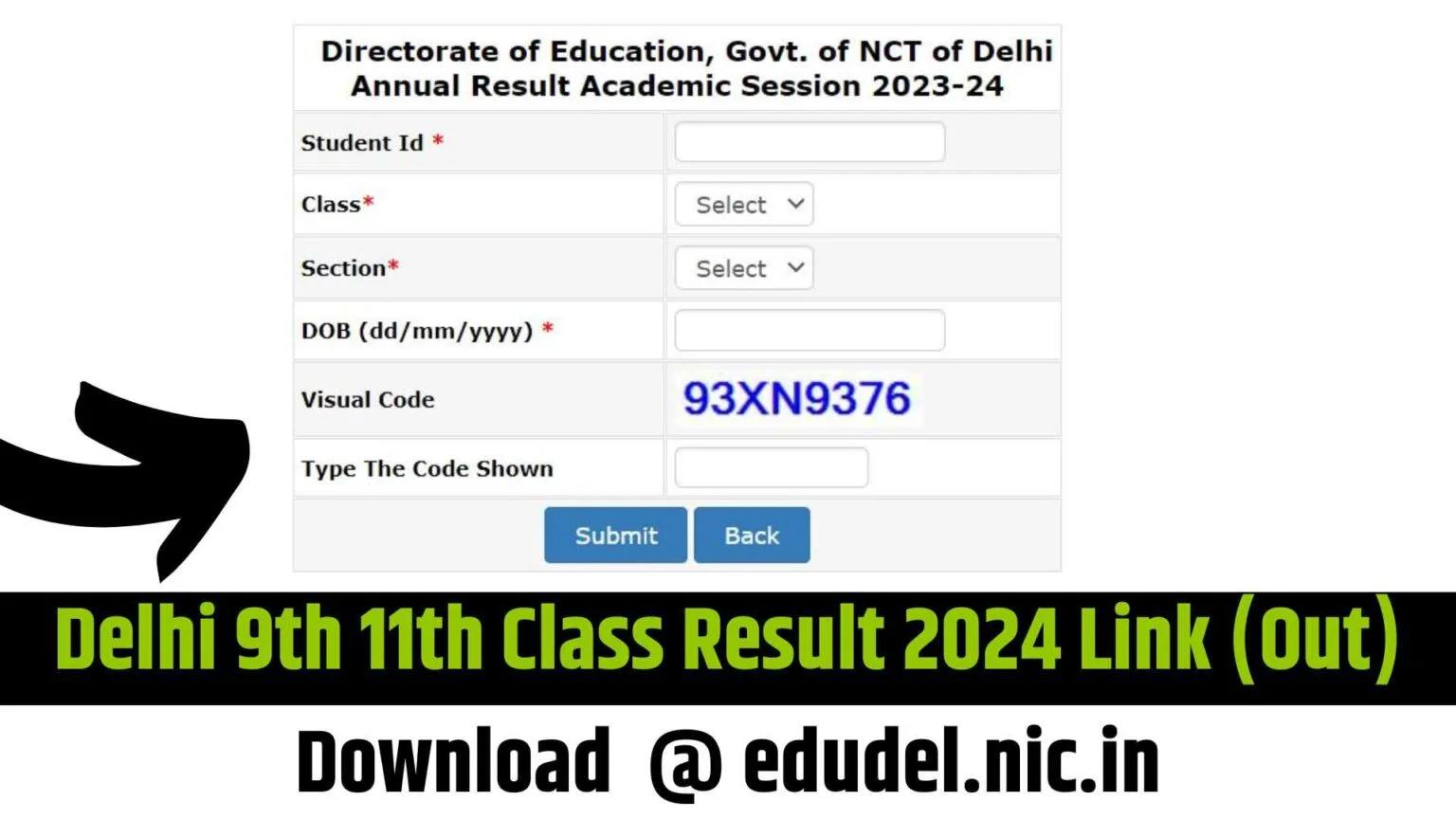 Delhi 9th 11th Class Result 2024 Link (Out) Download Marksheet @ edudel.nic.in