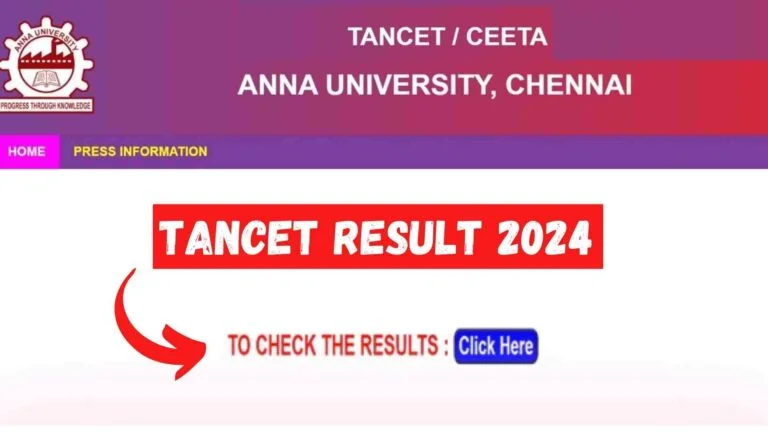 TANCET Result 2024 Link, Download Scorecard, Rank List, Cut Off Marks @ tancet.annauniv.edu