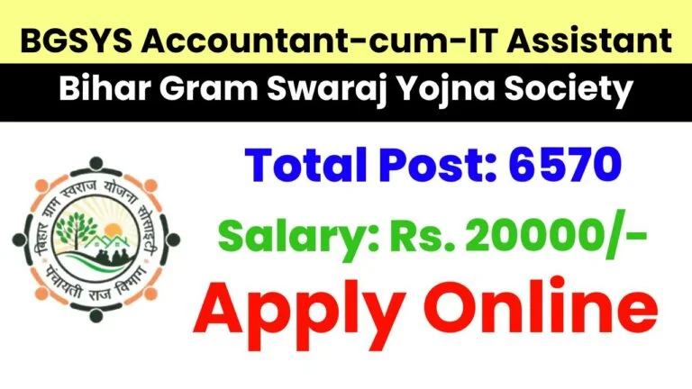 BGSYS Accountant-cum-IT Assistant Online Form 2024